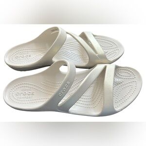 NWT CROCS Kadee II Gold Shimmer Sandals SZ 9